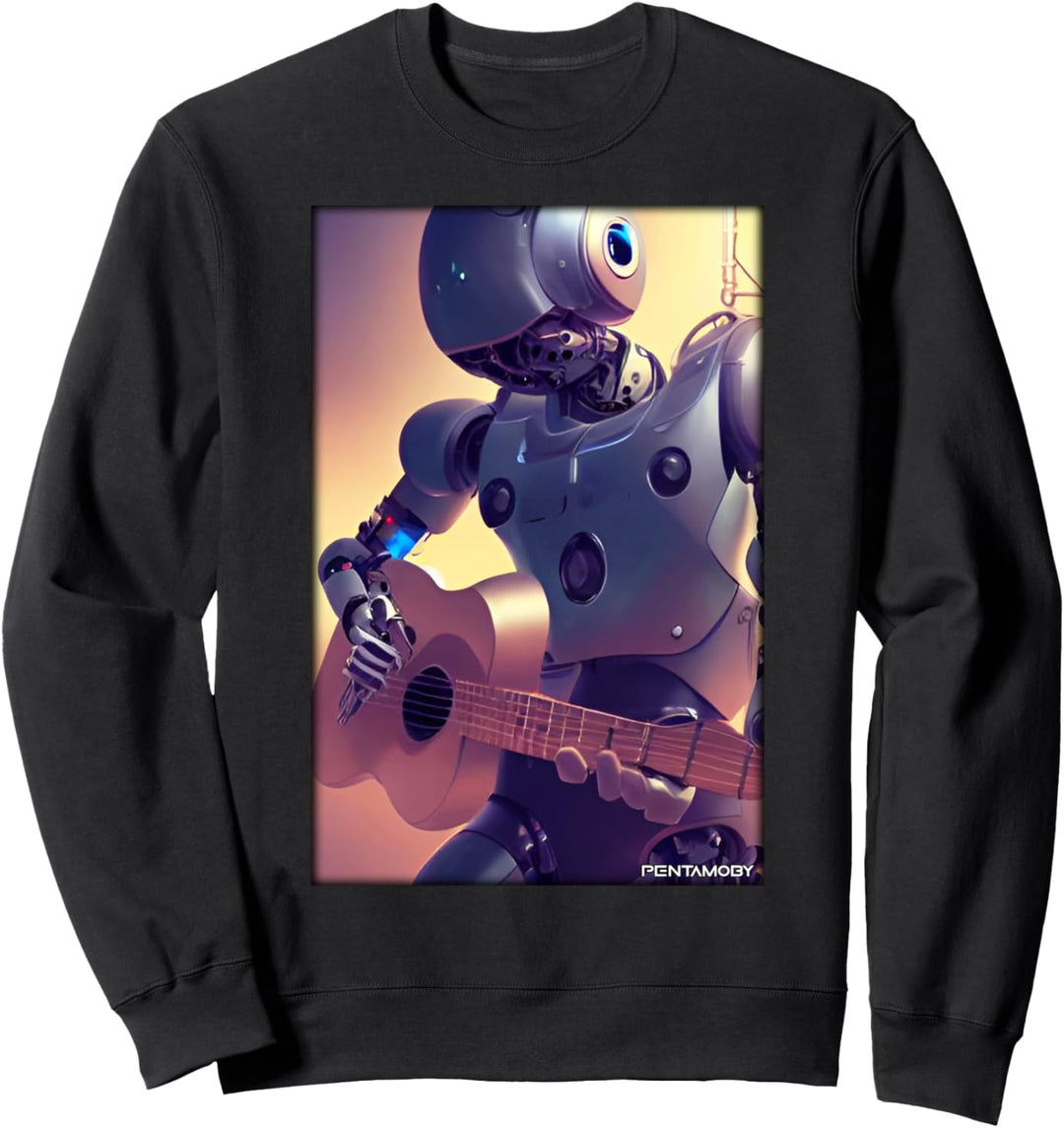 Roboter Gitarre Zukunft Technik Wissenschaft Sci-Fi Maschine Sweatshirt