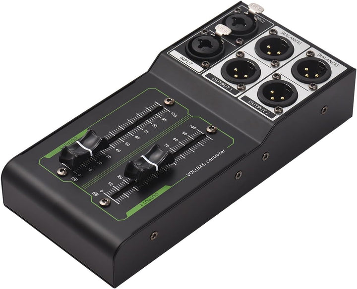 Alomejor Hochwertige Passive Lautstärkeregelung, Metallregler, Stereo-XLR-Eingang/Ausgang, Plug-and-