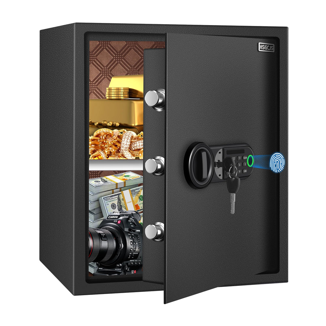 HSGCJS Grosser Fingerabdruck-Safe – 45L, biometrischer Fingerabdruck-Tresor mit digitaler Tastatur,