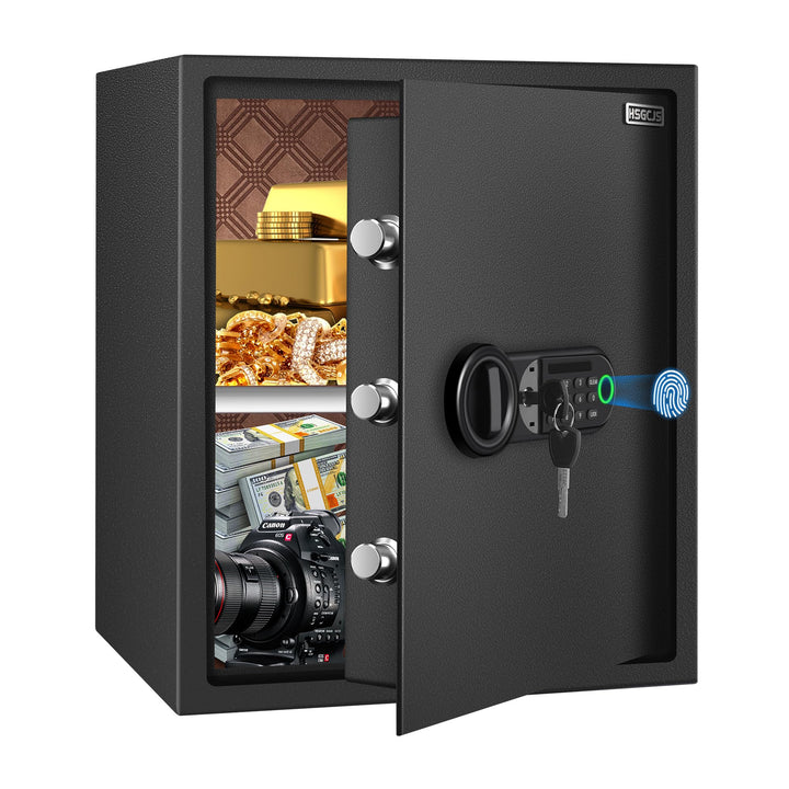 HSGCJS Grosser Fingerabdruck-Safe – 45L, biometrischer Fingerabdruck-Tresor mit digitaler Tastatur,