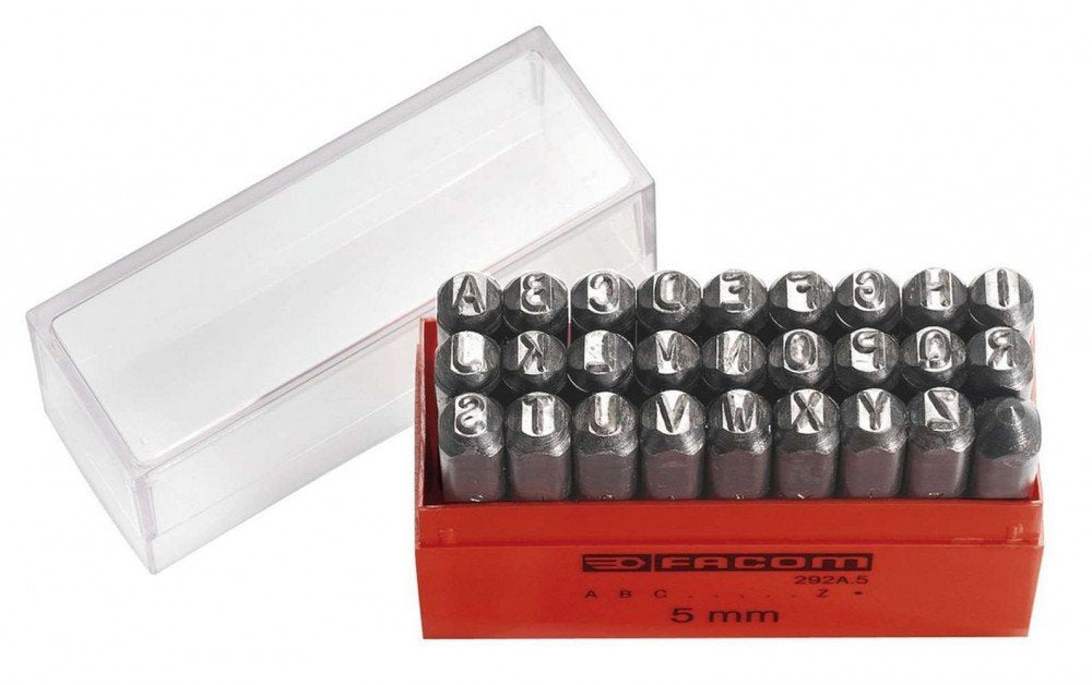 FACOM Saetze mit26 Schlagbuchstab. im Kunststoffkastenzeichenhöhe 3 mm, 1 Stück, 292A.3