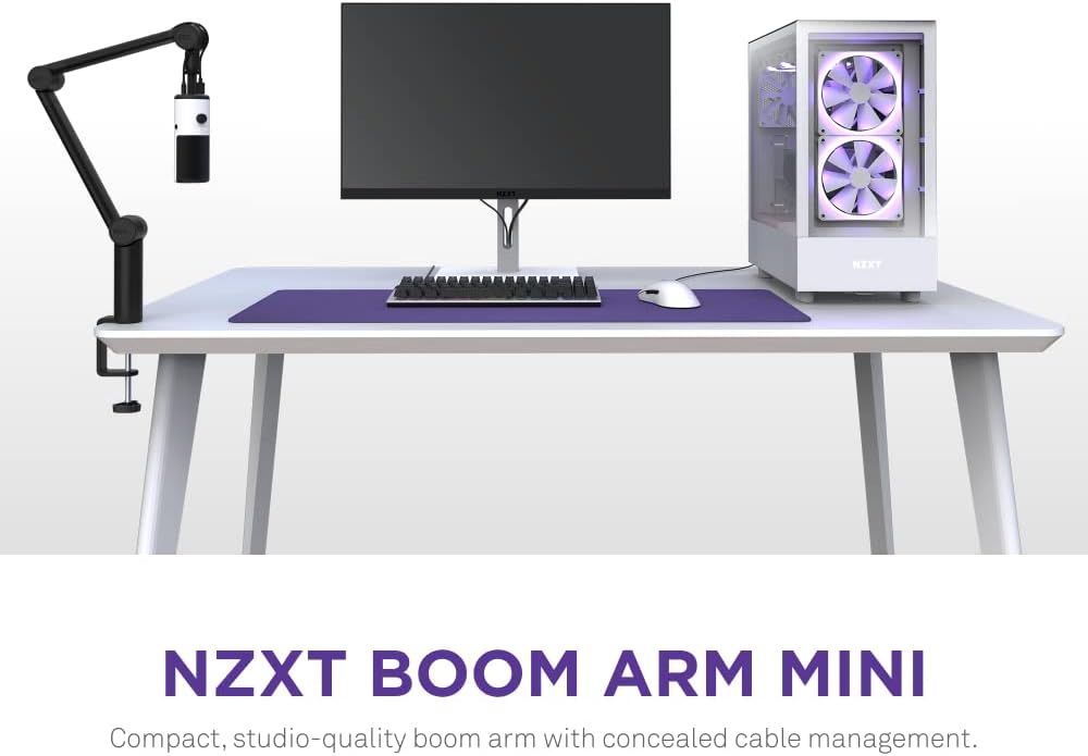 NZXT Boom Arm Mini - AP-BOOMS-B1 - Kleiner Mikrofon-Schwenkarm für Streaming, Content Creation, Podc