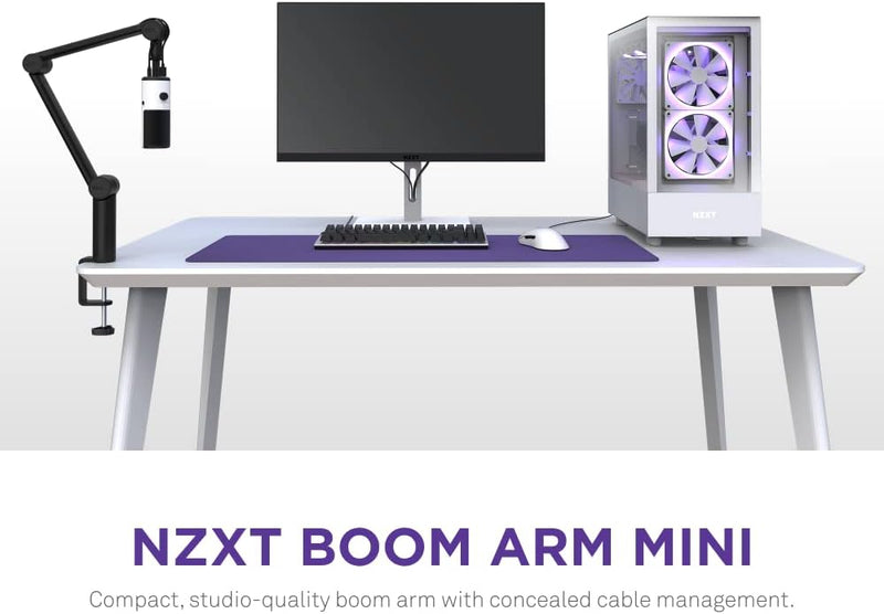 NZXT Boom Arm Mini - AP-BOOMS-B1 - Kleiner Mikrofon-Schwenkarm für Streaming, Content Creation, Podc