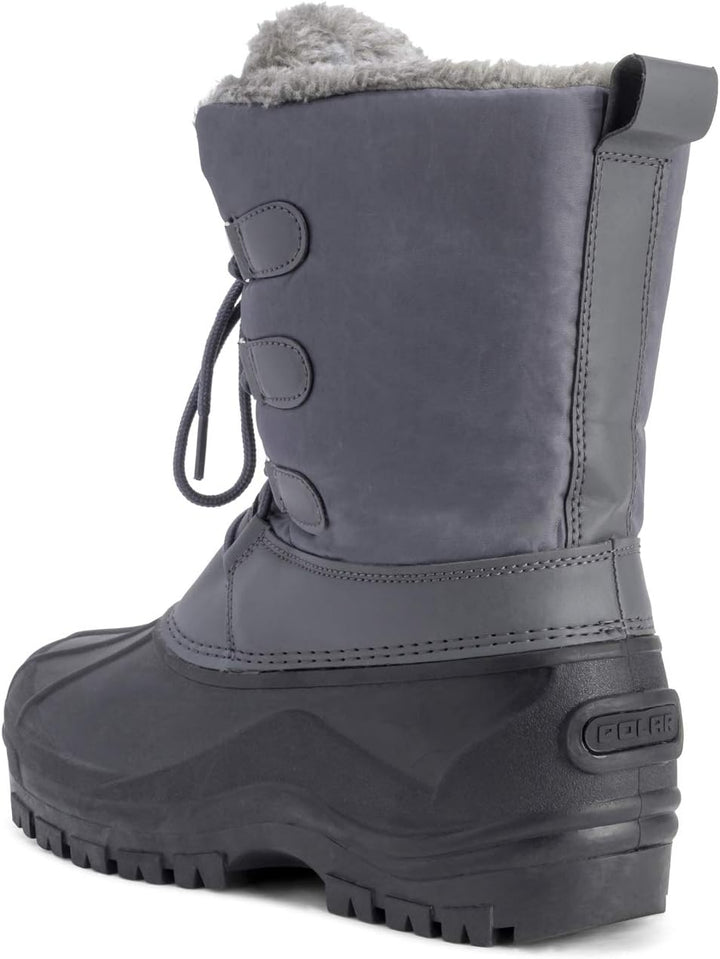 Polar Herren Dreck Schnüren Short Nylon Winter Schnee Regen Schnüren Wasserdicht Duck Stiefels, Grau