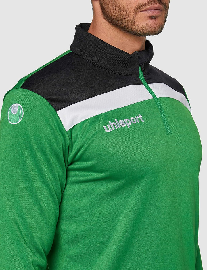 uhlsport Herren Offense 23 1/4 Zip Top Sweatshirt S Grün/Schwarz/Weiss, S Grün/Schwarz/Weiss