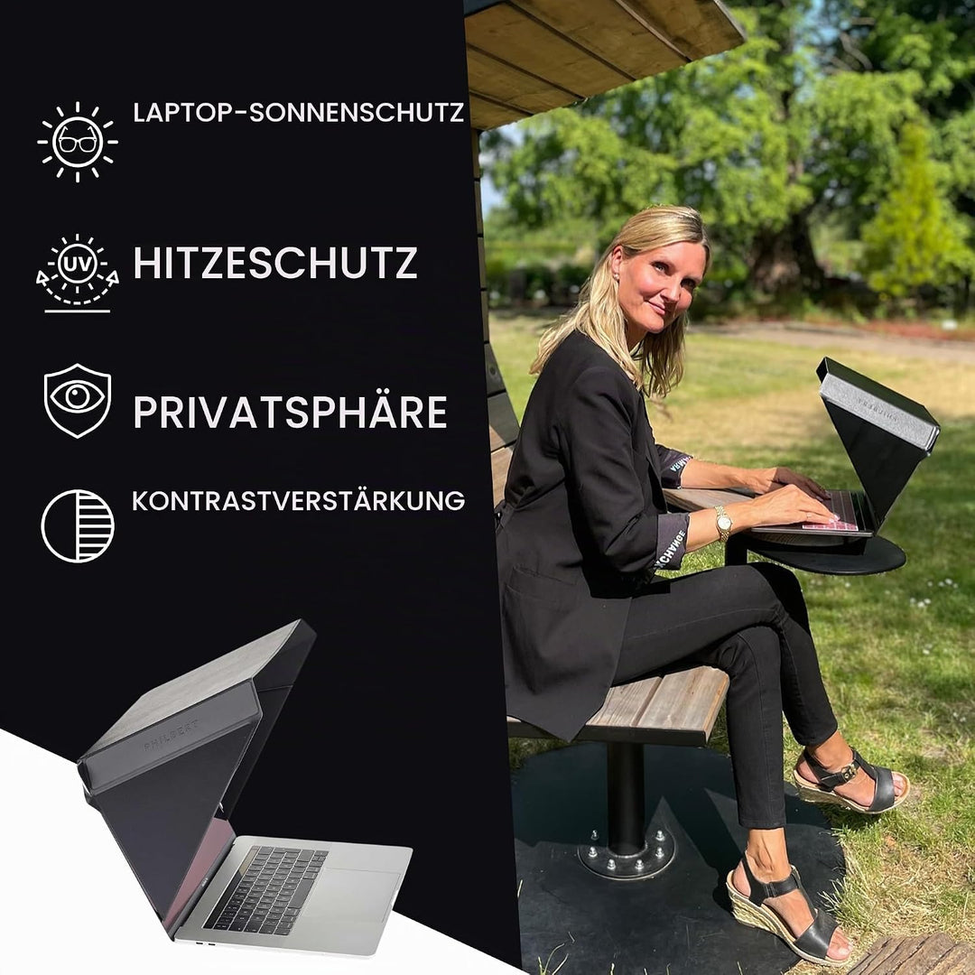 Philbert Design - St. Tropez Slim Hood für 12"/13"/14″ Laptops.Sonnenblende/Privatsphäre, hitzebestä