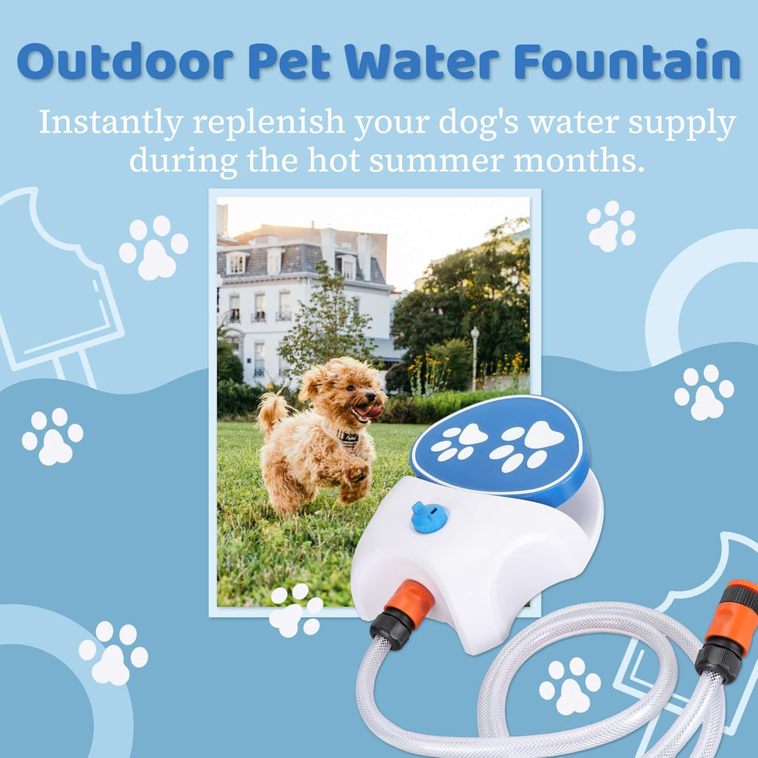 Gugxiom Outdoor-Trinkbrunnen für Haustiere, Trinkbrunnen für Hunde mit Trittfunktion, Wasserspender