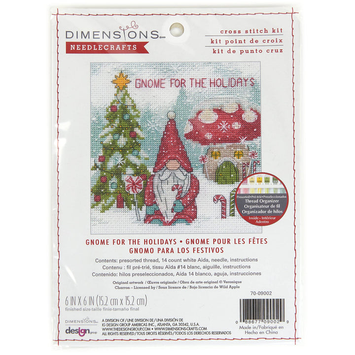 Dimensions – Kreuzstich-Set mit Zahlenangaben – Gnome for the Holidays – 70-09002 – Handarbeit für E