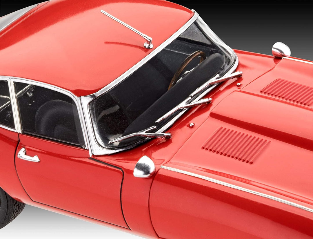 Revell RV07668 7668 Jaguar E-Type (Coupé) originalgetreuer Modellbausatz für Einsteiger, unlackiert
