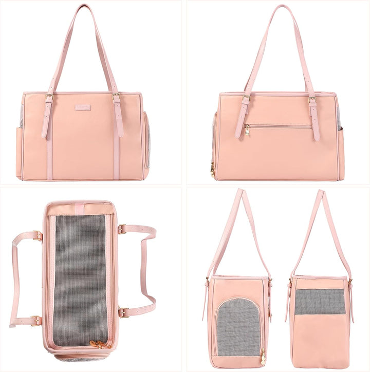 Lasaviin Modische Hunde-Geldbörse, Haustier-Tragetasche, Ledertasche für kleine Hunde, Katzen, Welpe