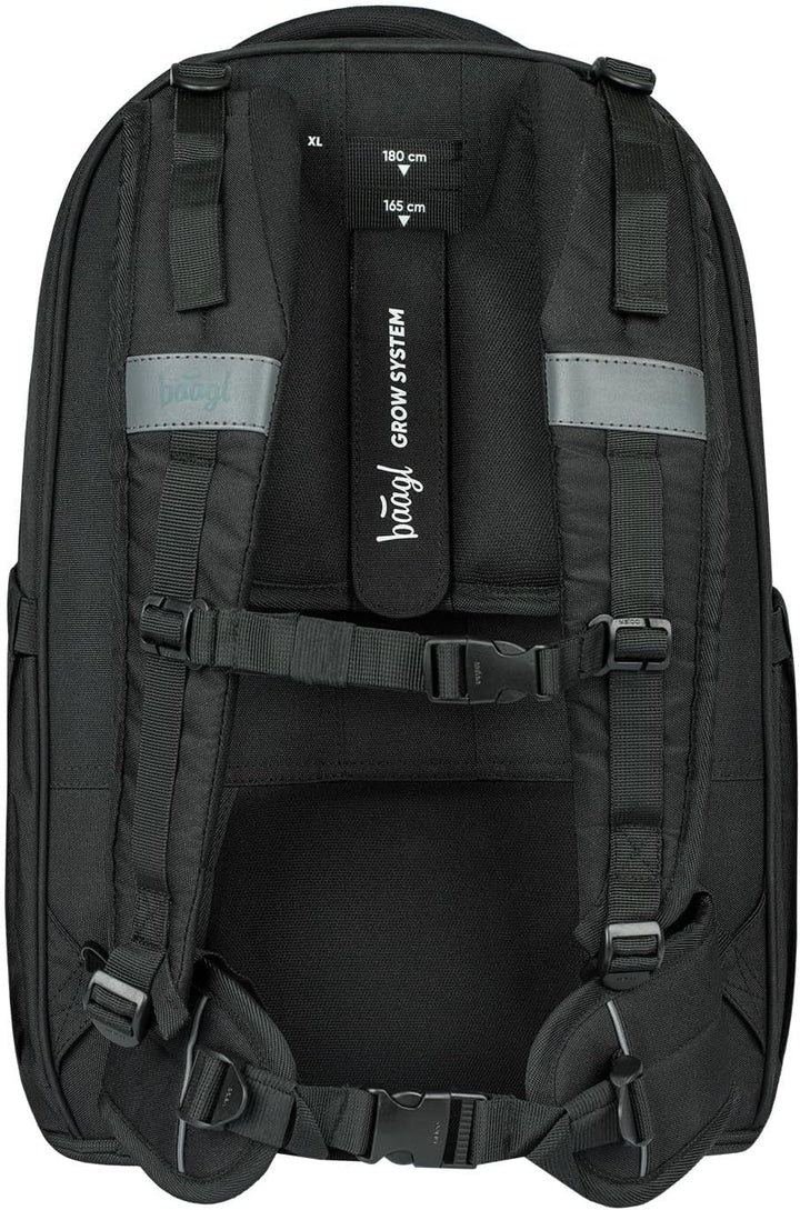Baagl Schulrucksack Set Jungen Mädchen Teenager 3 Teilig, Skateboard Rucksack Skate MAX, Schultasche