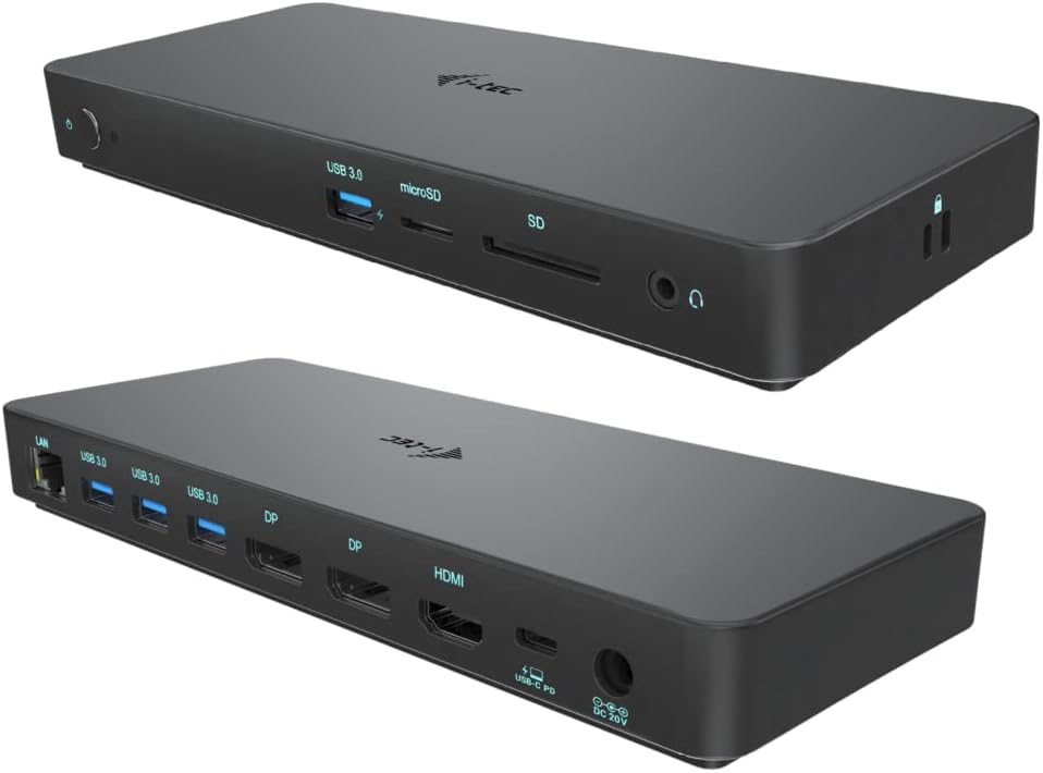 i-tec USB-C Dockingstation 3x4K mit 100W Stromversorgung - 2X DisplayPort 1x HDMI 1x GLAN 4X USB 3.0
