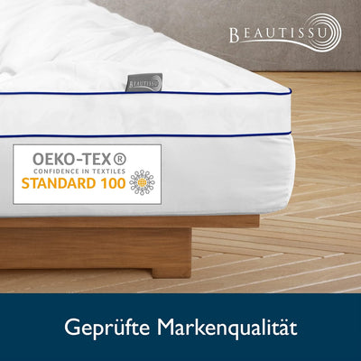 Beautissu BeauNuit MT Base Matratzentopper mit integriertem Spannbezug 90x200 cm Matratzenauflage 3
