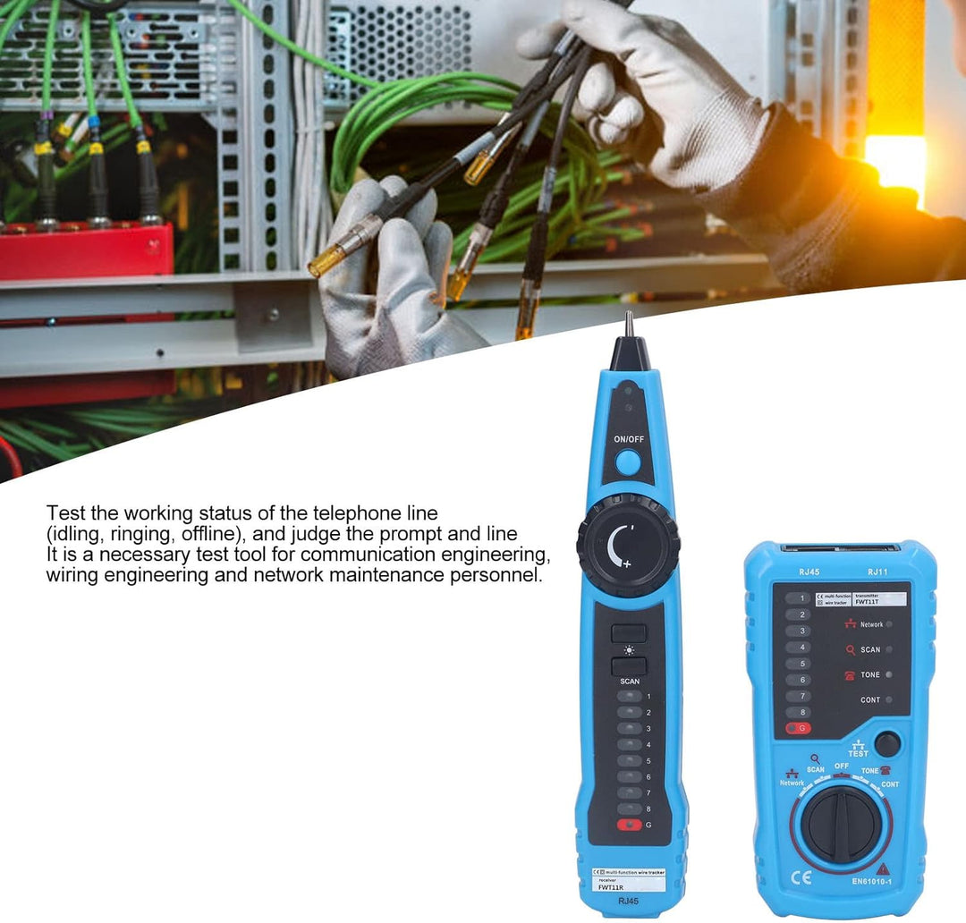 Bewinner Netzwerk-LAN-Kabeltester, RJ11-RJ45-Kabeltester, Kabeltester für Ethernet-Telefonkabel, Lei