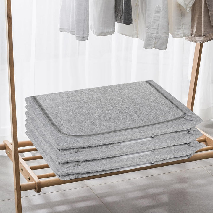 Aufbewahrungsbeutel mit Reissverschlüssen,2 Stück, Leinen-Aufbewahrungstasche, 24 l, 66 l, 100 l, gr