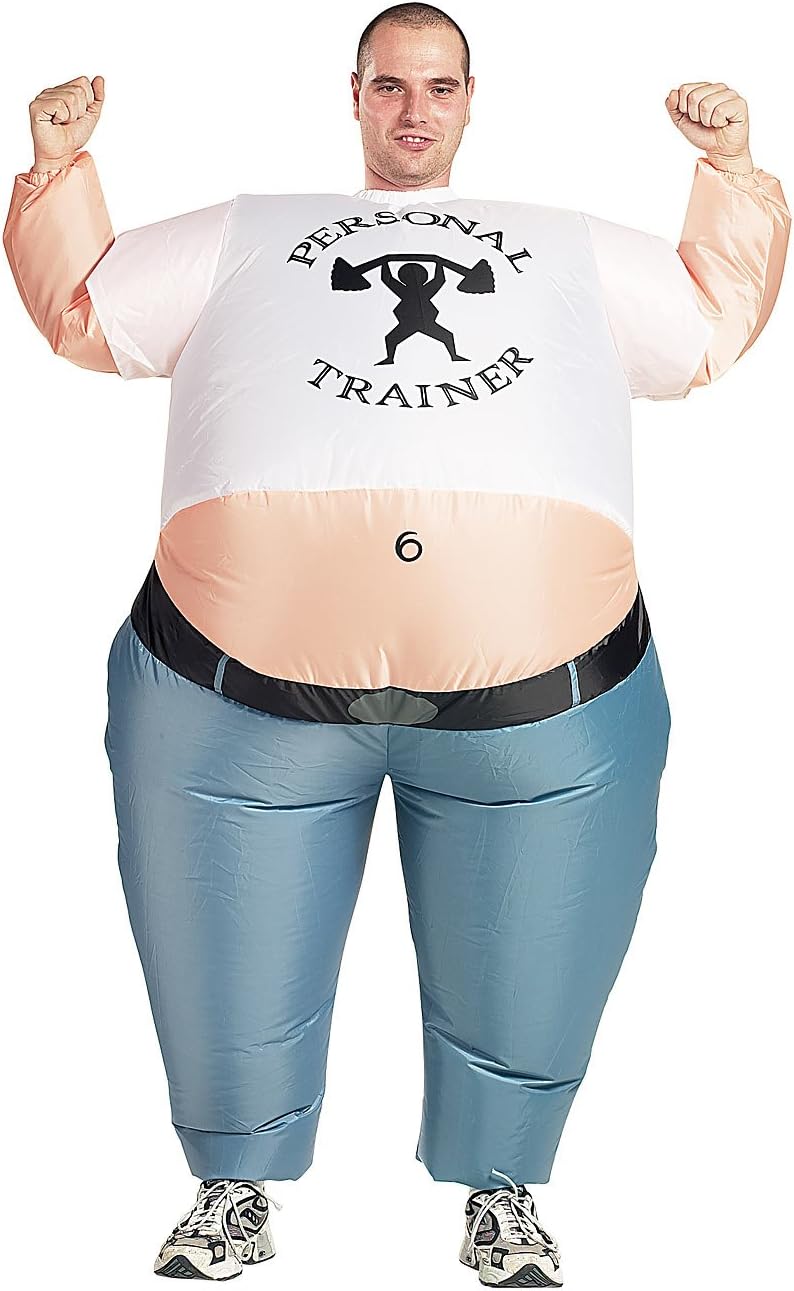 Playtastic Aufblasbare Kostüme: Selbstaufblasendes Kostüm Personal Trainer (Selbstaufblasendes Fasch