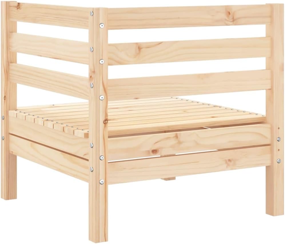vidaXL Garten Ecksofa, Gartensofa mit Latten-Design, Gartencouch Modular mit Rückenlehne, Sofa Couch