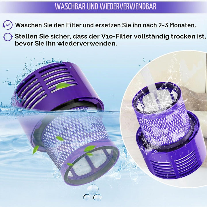 Rebirthcare 3 stück filters für dyson v10 sv12, für dyson v10 cyclone absolute animal, v10 motorhead