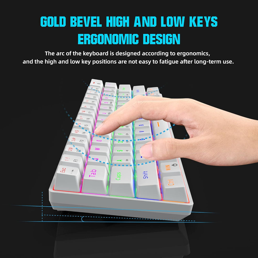 Snpurdiri 60% kabelgebundene Mechanische Gaming Tastatur, Anti-Ghosting 61 Tasten, RGB-Hintergrundbe