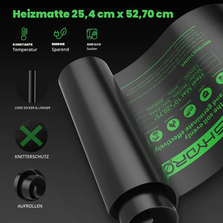 MARS HYDRO Heizmatte Pflanzen, Wärmematte Set mit Thermostatregler für Sämling Germination und Haust