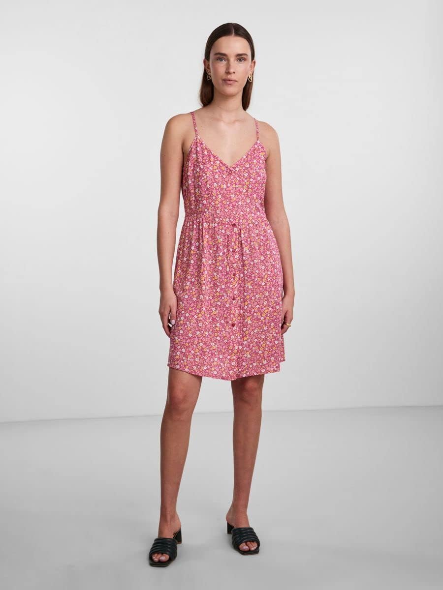PIECES Female Träger-Midikleid PCTALA S Beetroot Purple/Aop:small Flower, S Beetroot Purple/Aop:smal