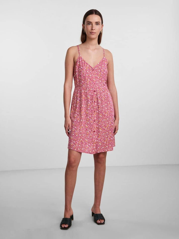 PIECES Female Träger-Midikleid PCTALA S Beetroot Purple/Aop:small Flower, S Beetroot Purple/Aop:smal