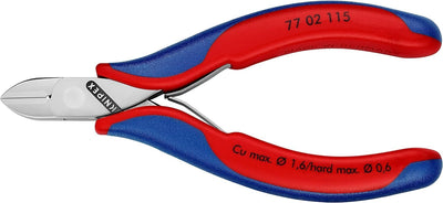 Knipex Elektronik-Seitenschneider mit Mehrkomponenten-Hüllen 115 mm 77 02 115 runder Kopf, mit Facet