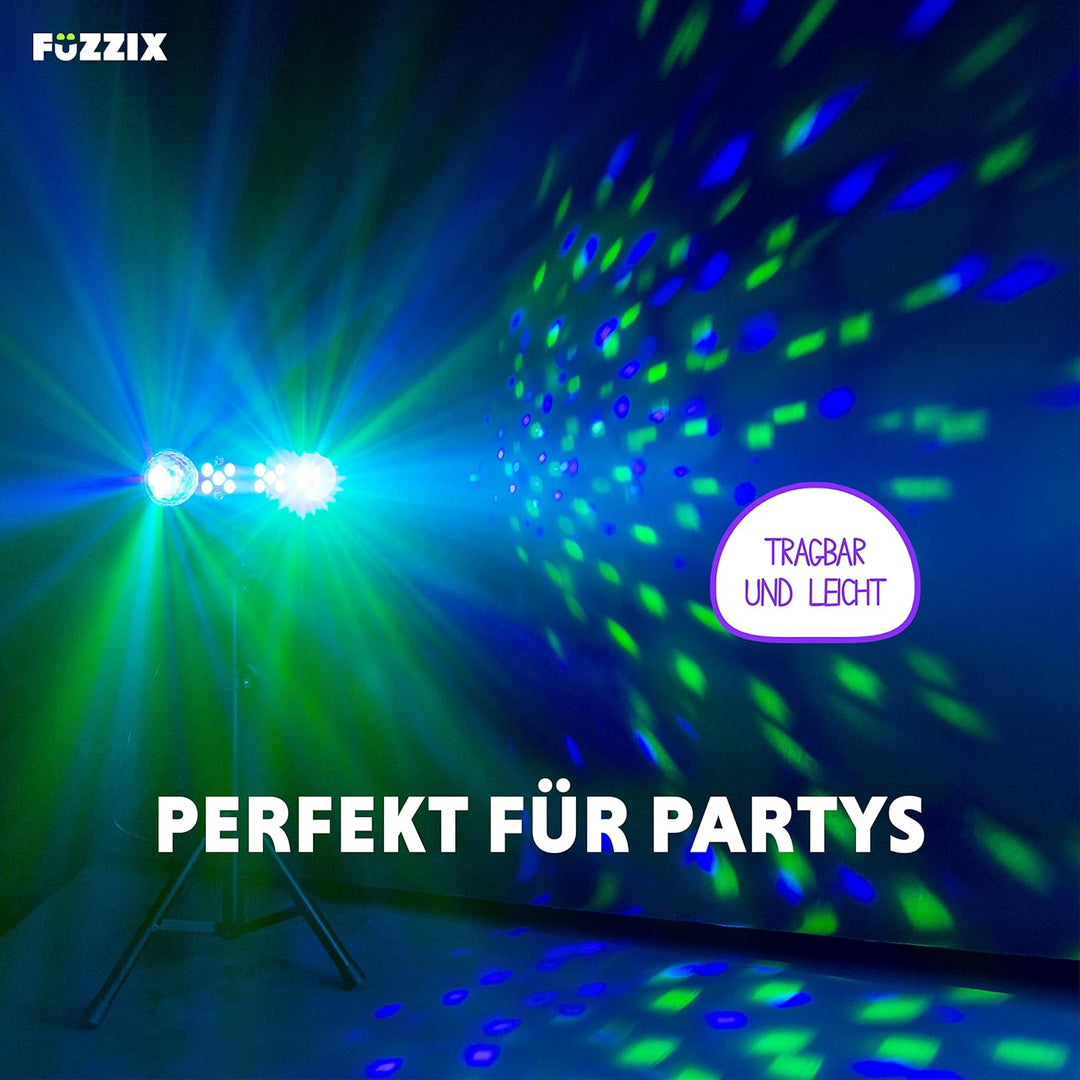 Fuzzix AllStar2 - Disco Licht Set mit Stativ und Fernbedienung, 2x PAR und 2x Discokugel, LED Lichto