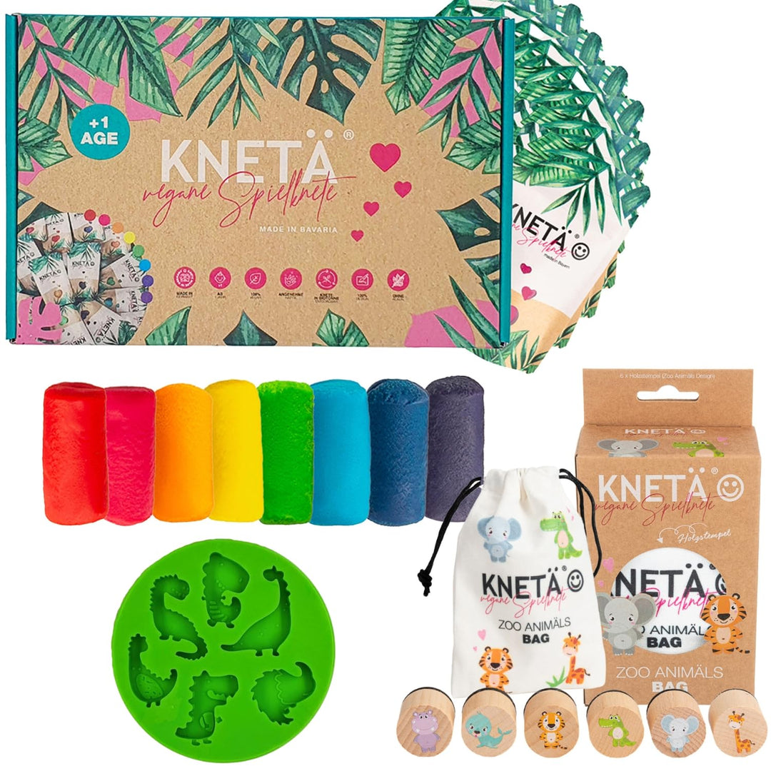 KNETÄ STARTÄR BUNDLES - Vegane Spielknete ab 1 Jahr I Made in Germany I Knetset I Knetzubehör (S) S