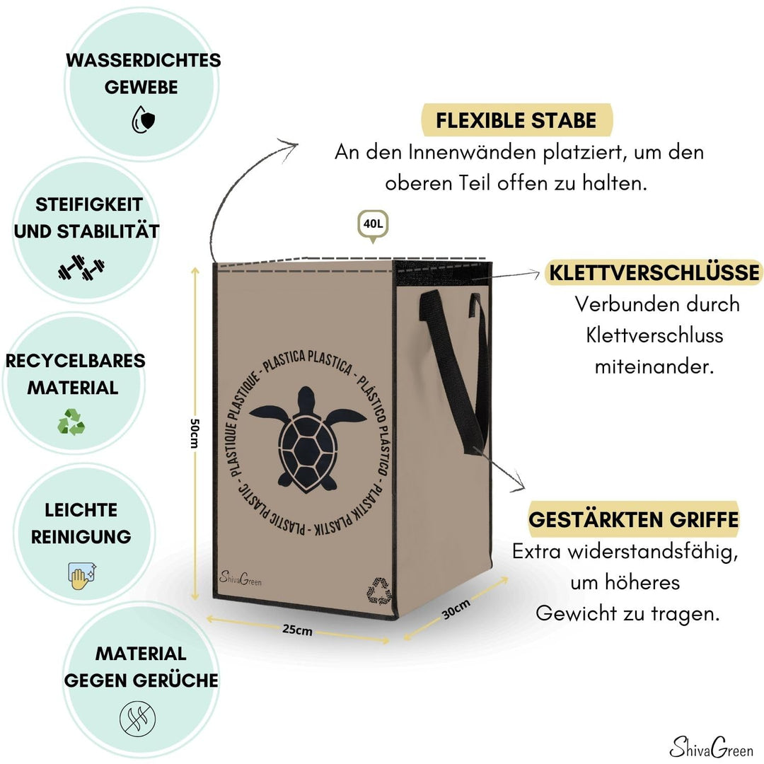 Mulltrennsystem 3fach - Recycling System - Altglas Sammelbehälter - Leergut Sammelbehälter - Altpapi