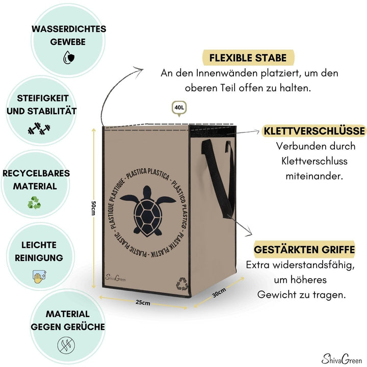 Mulltrennsystem 3fach - Recycling System - Altglas Sammelbehälter - Leergut Sammelbehälter - Altpapi