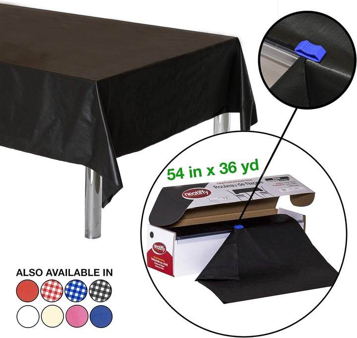 Neatiffy 137 cm x 30 m Einweg-Tischdecke aus Kunststoff, für Party/Bankett, Tischdecken für rechteck
