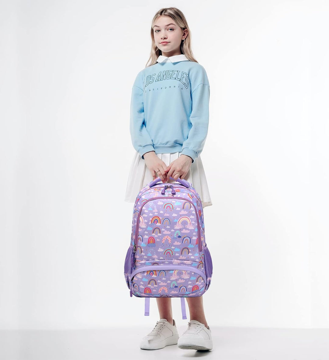 Schulrucksack Kinder Mädchen Regenbogen Rucksack Leichtgewicht Schultasche für Mädchen Teenager Back
