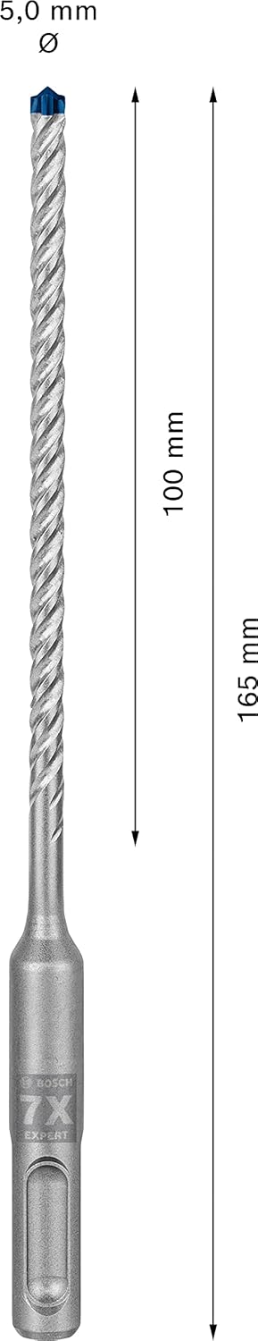 Bosch Professional 30x Expert SDS plus-7X Hammerbohrer (für Stahlbeton, Ø 5,00x165 mm, Zubehör Bohrh