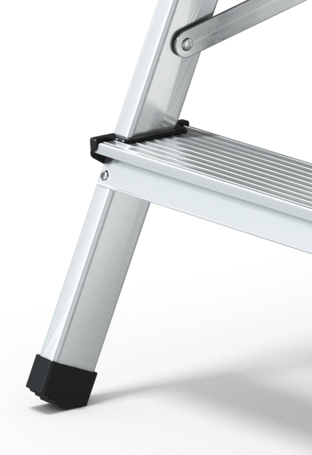 DRABEST Trittleiter Klapptritt Aluleiter Haushaltsleiter beidseitig begehbar 2 x 2 Stufen bis 125 kg