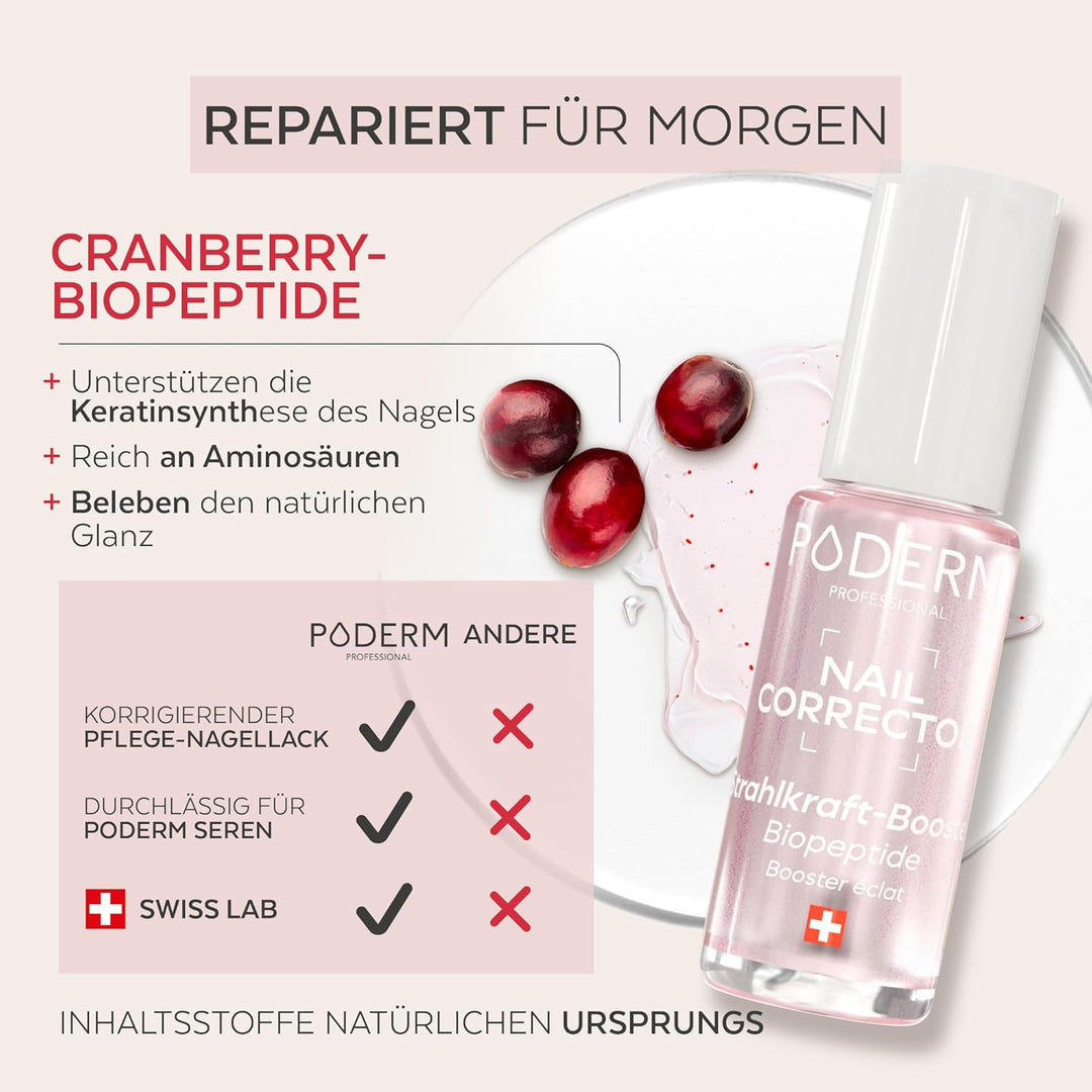 PODERM Korrigierender & Perfektionierender Pflege-Nagellack – Glanz-Booster | 8 ML – Belebt natürlic