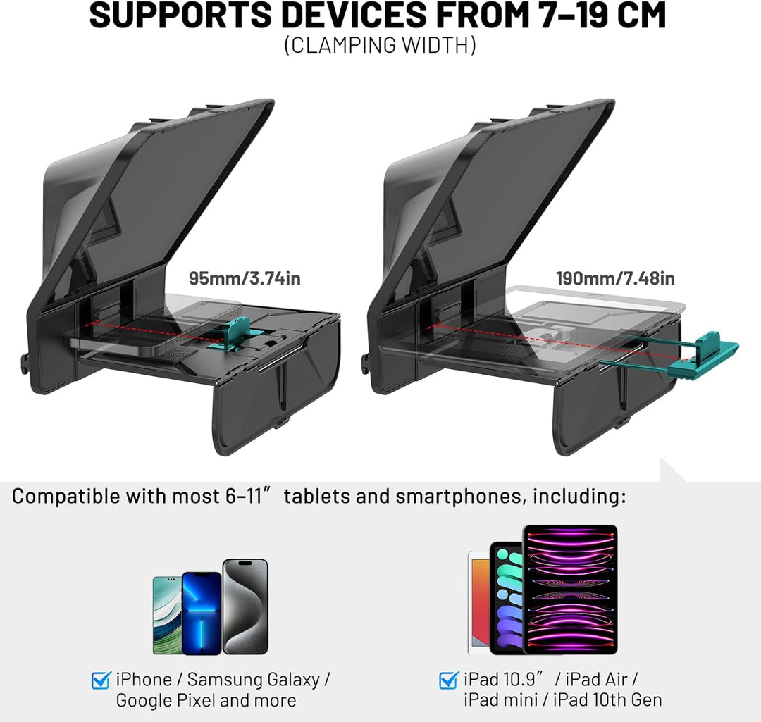Desview T5 Teleprompter für Smartphone Tablet DSLR-Kamera mit Bluetooth-Fernbedienung & APP, bis 11