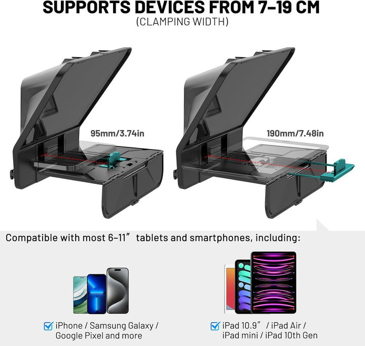 Desview T5 Teleprompter für Smartphone Tablet DSLR-Kamera mit Bluetooth-Fernbedienung & APP, bis 11