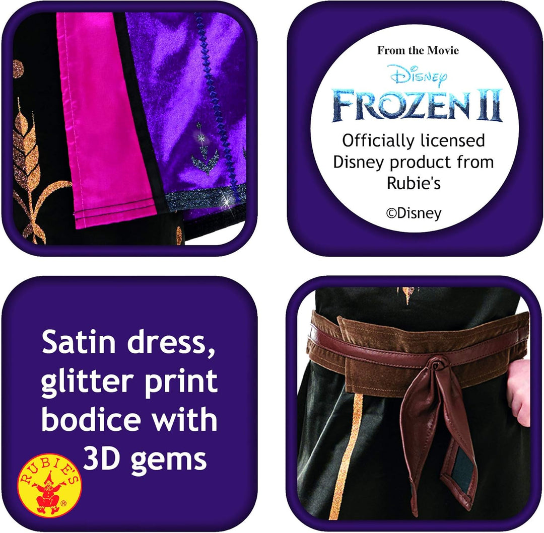 Rubie's Official Disney Frozen 2 Anna Deluxe Kleid, Kostüm für Kinder, Grösse 9-10 Jahre 9-10 Jahre