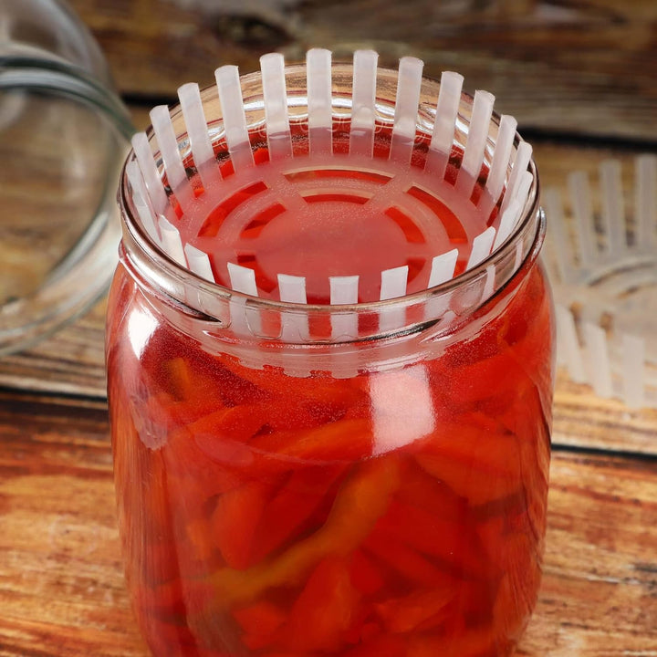 KADAX Gärgewicht für Einmachgläser, Kunststoff Gärdeckel, Lebensmittelbeschwerung mit Netz für Sauer