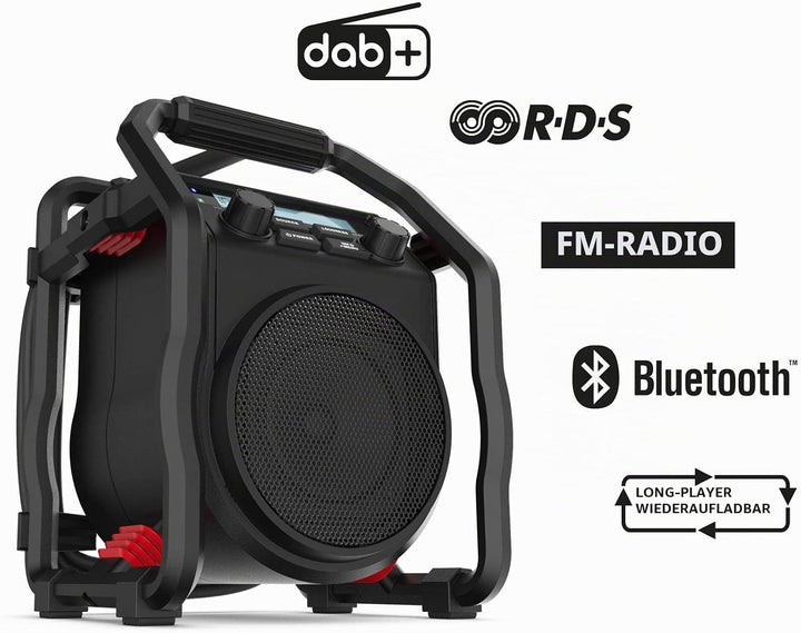 PerfectPro Baustellenradio UBOX400R, DAB+ und UKW-Empfang, Bluetooth, MP3, Radio mit AUX-Eingang, St