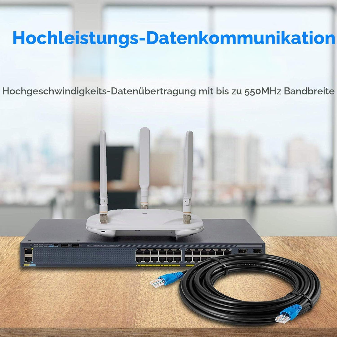 MutecPower CAT6 10m Aussen Verwendung wasserdicht - CCA - Direct Burial Ethernet Netzwerkkabel - 250
