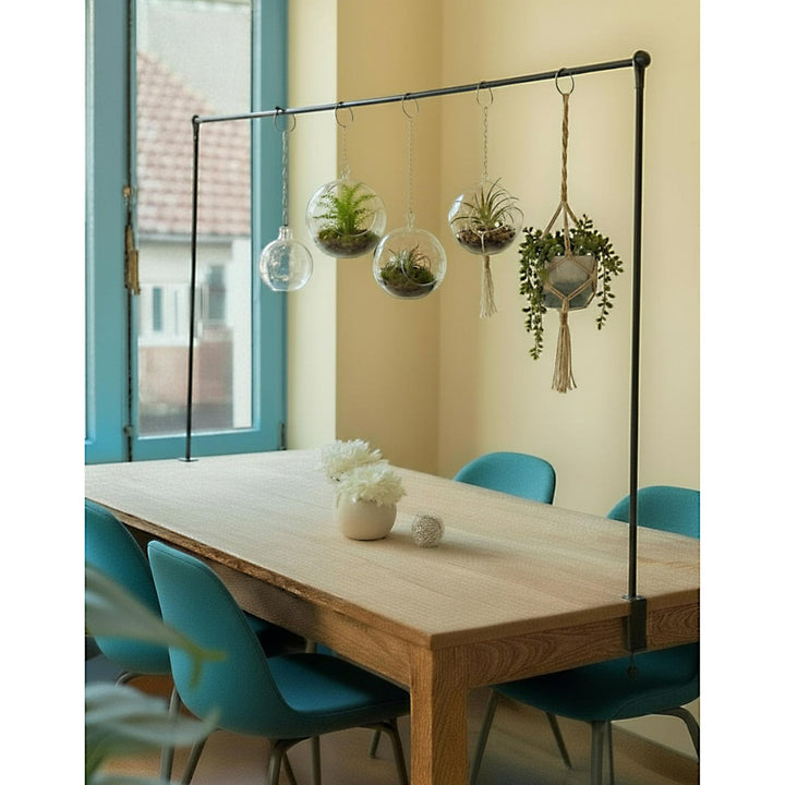 Tisch Deko Stange Klemme Gestell Deko Metall schwarz ausziehbar Tafel 117-211 cm