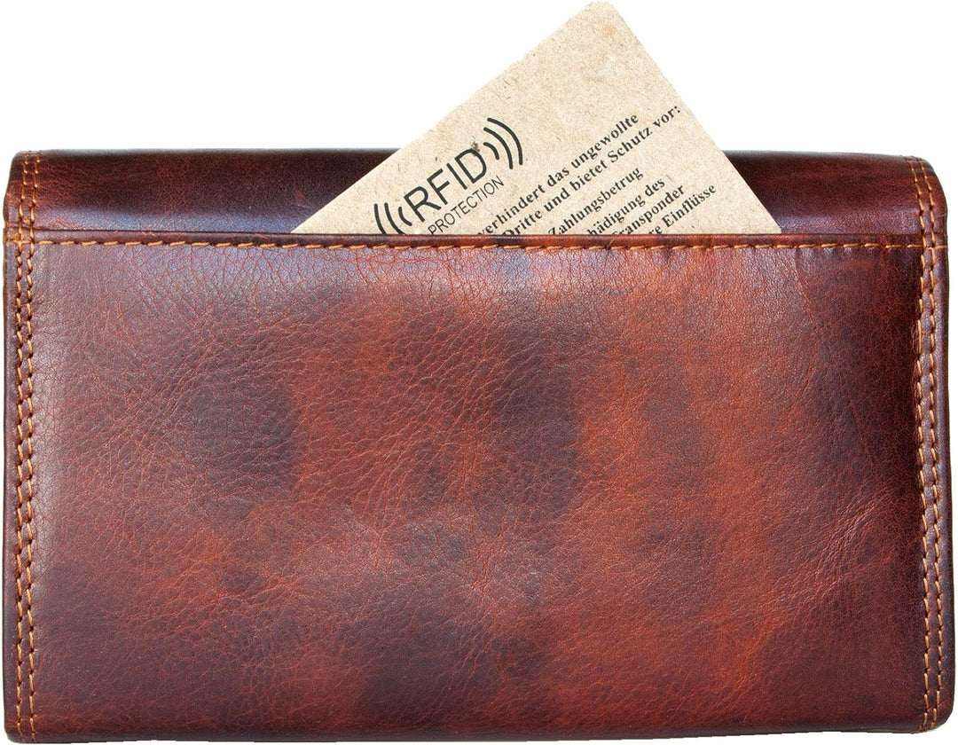 Mittelgrosse RFID-Lederbrieftasche Bull Burry ganz aus starkem echtem Rindsleder