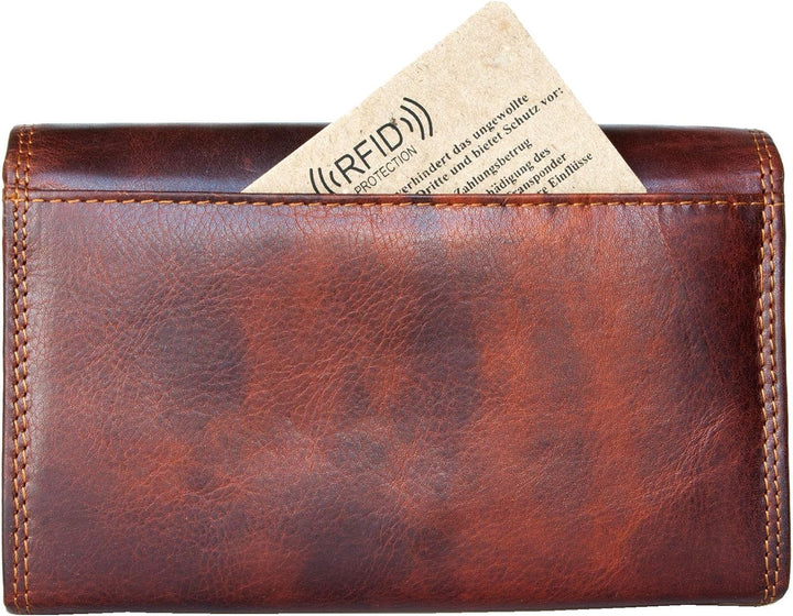 Mittelgrosse RFID-Lederbrieftasche Bull Burry ganz aus starkem echtem Rindsleder