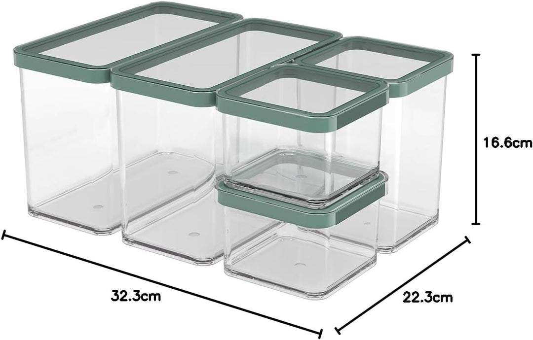 Rotho Loft Set Vorratsdosen 5 tlg. LOFT, Kunststoff (PP) BPA-frei, transparent, (32.3 x 22.3 x 16.6