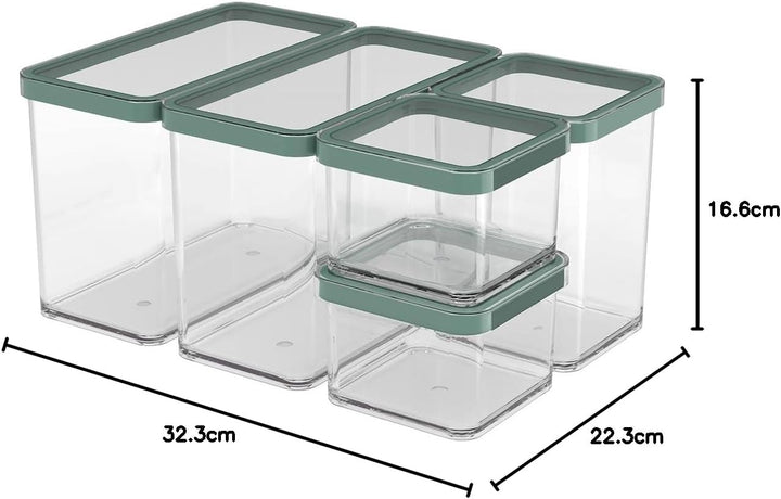 Rotho Loft Set Vorratsdosen 5 tlg. LOFT, Kunststoff (PP) BPA-frei, transparent, (32.3 x 22.3 x 16.6