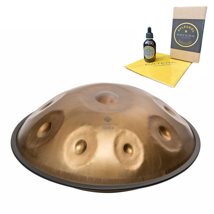 Sela SE201 Harmony Handpan D Kurd Stainless Steel + Patera Pflege-Öl