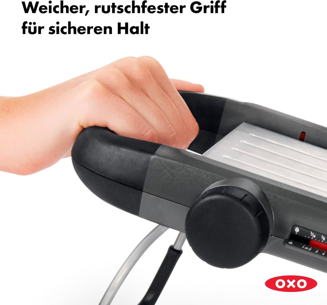 OXO Good Grips Profi Obst- und Gemüsehobel 2.0 mit Klingen aus japanischem Edelstahl, grau Single Ch