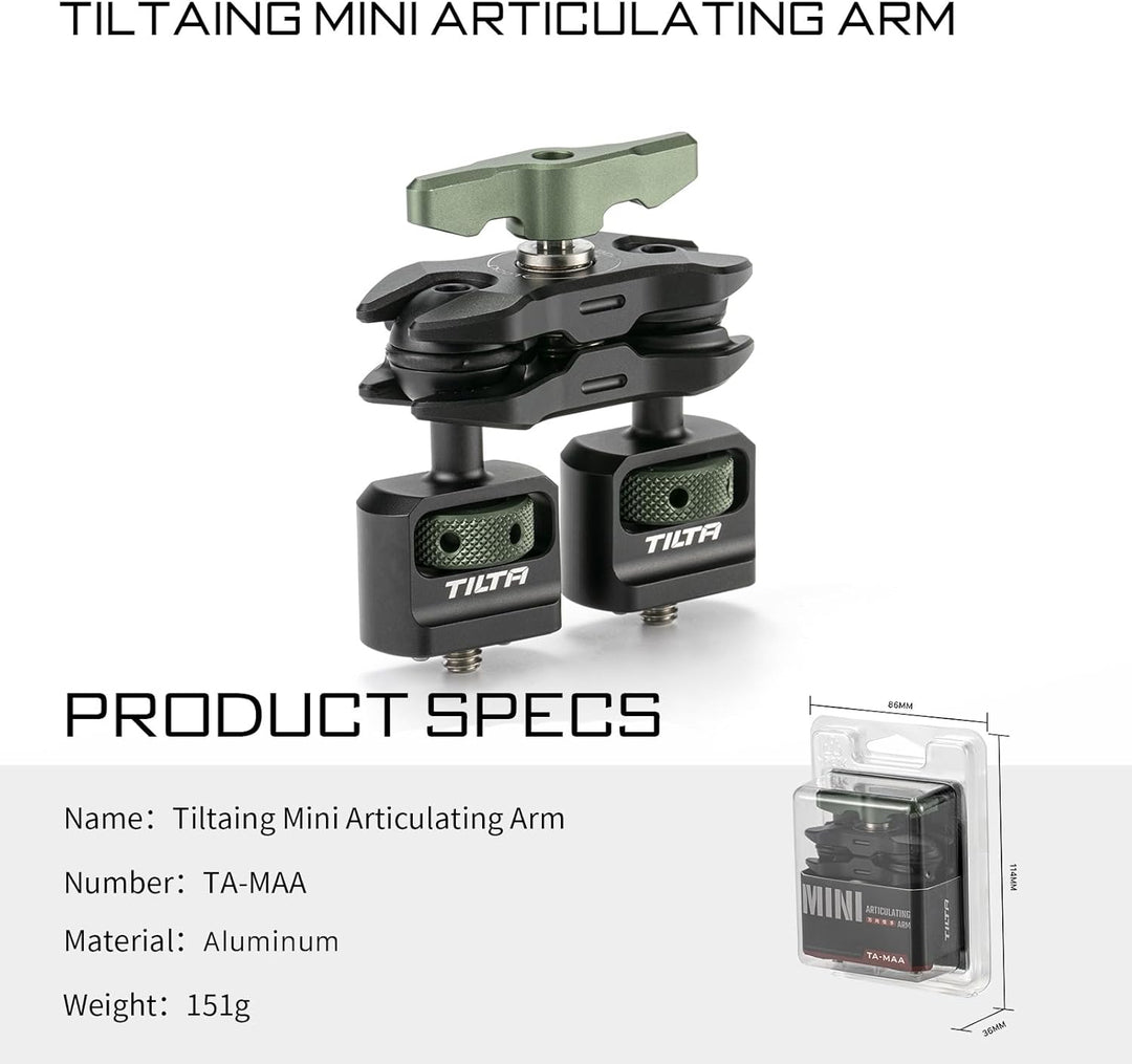 2er-Set TILTA Magic Arm mit 1/4"-20 Befestigungspunkten, Universeller Gelenkarm für Monitor/Elektron
